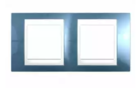Рамка 2 поста блакитний лід / білий горизонтальна MGU6.004.854