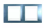 Рамка 2 поста голубой лёд / белый горизонтальная MGU6.004.854