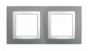 Рамка 2 поста серый техно / белый универсальная