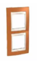 Рамка 2 поста оранжевый / слоновая кость вертикальная MGU6.004V.569