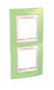 Рамка 2 поста зел. яблoко / слоновая кость вертикальная MGU6.004V.563