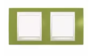 Рамка 2 поста фисташковый / слоновая кость горизонтальная MGU6.004.566