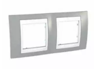 Рамка 2 поста туманно-сірий / білий горизонтальна MGU6.004.865