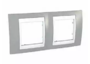 Рамка 2 поста туманно-серый / белый горизонтальная MGU6.004.865