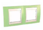 Рамка 2 поста зел. яблoко / слоновая кость горизонтальная MGU6.004.563