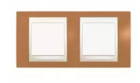 Рамка 2 поста помаранчевий / слонова кістка горизонтальна MGU6.004.569