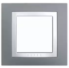 Рамка 1 пост сірий техно / білий універсальна