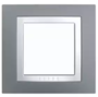 Рамка 1 пост серый техно / белый универсальная