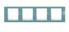 Рамка 4 поста синій / білий горизонтальна MGU6.008.873