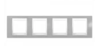 Рамка 4 поста туманно-сірий / білий горизонтальна MGU6.008.865