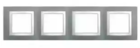 Рамка 4 поста сірий техно/білий універсальна