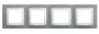 Рамка 4 поста серый техно / белый универсальная