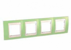 Рамка 4 поста зел. яблуко / слонова кістка горизонтальна MGU6.008.563