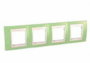 Рамка 4 поста зел. яблоко / слоновая костьос горизонтальная MGU6.008.563