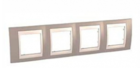 Рамка 4 поста коричневый / слонова кістка горизонтальна MGU6.008.574