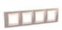 Рамка 4 поста коричневый / слоновая кость горизонтальная MGU6.008.574