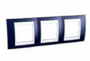 Рамка 3 поста индиго / белый горизонтальная MGU6.006.842