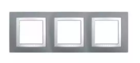 Рамка 3 поста сірий техно / білий універсальна