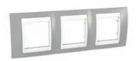 Рамка 3 поста туманно-сірий / білий горизонтальна MGU6.006.865
