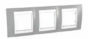 Рамка 3 поста туманно-серый / белый горизонтальная MGU6.006.865