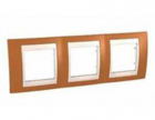 Рамка 3 поста помаранчевий / слонова кістка горизонтальна MGU6.006.569