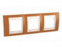 Рамка 3 поста оранжевый / слоновая кость горизонтальная MGU6.006.569