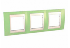 Рамка 3 поста зел. яблуко / слонова кістка горизонтальна MGU6.006.563