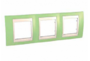 Рамка 3 поста зел. яблoко / слоновая кость горизонтальная MGU6.006.563