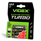 Батарейка лужна Videx LR03/AAA Turbo 4шт BLISTER
