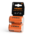 Батарейка сольова Videx R20P/D 2шт SHRINK CARD