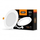 LED світильник вбудований круглий VIDEX 12W 5000K 220V з регулюванням яскравості