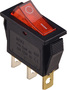 KCD3-101N R/B Перемикач 1 клав. з підсвічуванням 12 V AC/DC червоний