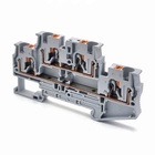 Клема пружинна на Din-рейку двоярусна FJ7-4K, сіра TAKEL