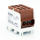 Клема розподільча MTB 2х25/4х16 з подвійною фіксацією, коричневий TAKEL