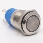 Кнопка металева КНМ-16-FJ-E-Z 220V 1NO1NC плоска з фіксацією, червоний TAKEL