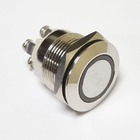 Кнопка металева КНМ-19-F20(S)-E 220V 2NO плоска (гвинтове з'єднання), червоний TAKEL