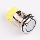 Кнопка металева КНМ-19-FJ-E-Z 220V 1NO1NC плоска з фіксацією, блакитний TAKEL