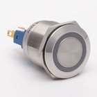 Кнопка металева КНМ-22-FJ-E 220V 1NO1NC плоска, зелений TAKEL