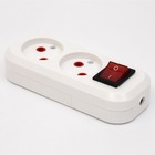 Колодка подовжувача з кнопкою 2 гнізда без з/к LEE