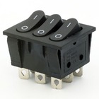 Перемикач клавішний КП-55 230В, чор/чор/чор TAKEL