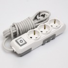 Подовжувач з кнопкою на 3 розетки з з/к 3 метри