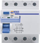 Пристрій захисного відключення  UTrust 3P+N 63А 30mА АС 