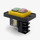 Пускова електромагнітна кнопка ESSB-181YC 6pin на панелі, жовта рамка TAKEL