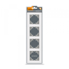 Рамка біле скло на 4 місця горизонтальна VIDEX BINERA