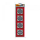 Рамка червоне скло на 4 місця горизонтальна VIDEX BINERA