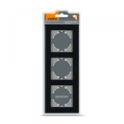 Рамка чорне скло на 3 місця горизонтальна VIDEX BINERA