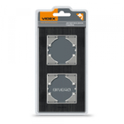 Рамка чорний алюміній на 2 місця вертикальна VIDEX BINERA