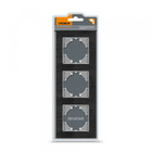 Рамка чорний алюміній на 3 місця горизонтальна VIDEX BINERA