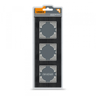 Рамка чорний алюміній на 3 місця вертикальна VIDEX BINERA