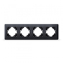 Рамка чорний графіт на 4 місця горизонтальна VIDEX BINERA
